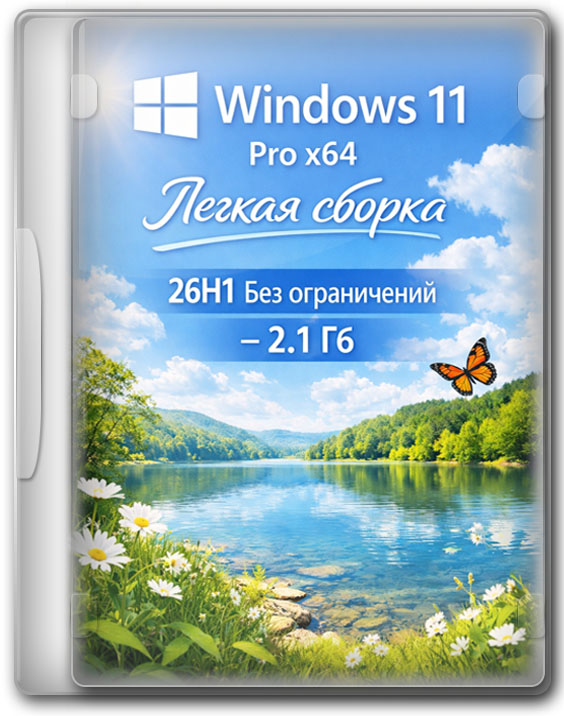 Windows 11 Pro x64 легкая сборка 26H1 без ограничений - 2.1 Гб
